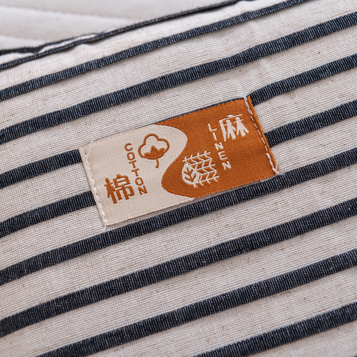 91家纺网 家纺一手货源 找家纺 织布人 2025新款荞麦枕棉麻韩式无印风元宝枕头全荞麦颈椎高枕硬枕芯 日式三角组合枕-细黑条纹 组合枕-方枕：48x28cm/只 三角枕：48x16cm/只