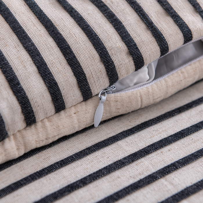 91家纺网 家纺一手货源 找家纺 织布人 2025新款荞麦枕棉麻韩式无印风元宝枕头全荞麦颈椎高枕硬枕芯 日式三角组合枕-细黑条纹 组合枕-方枕：48x28cm/只 三角枕：48x16cm/只