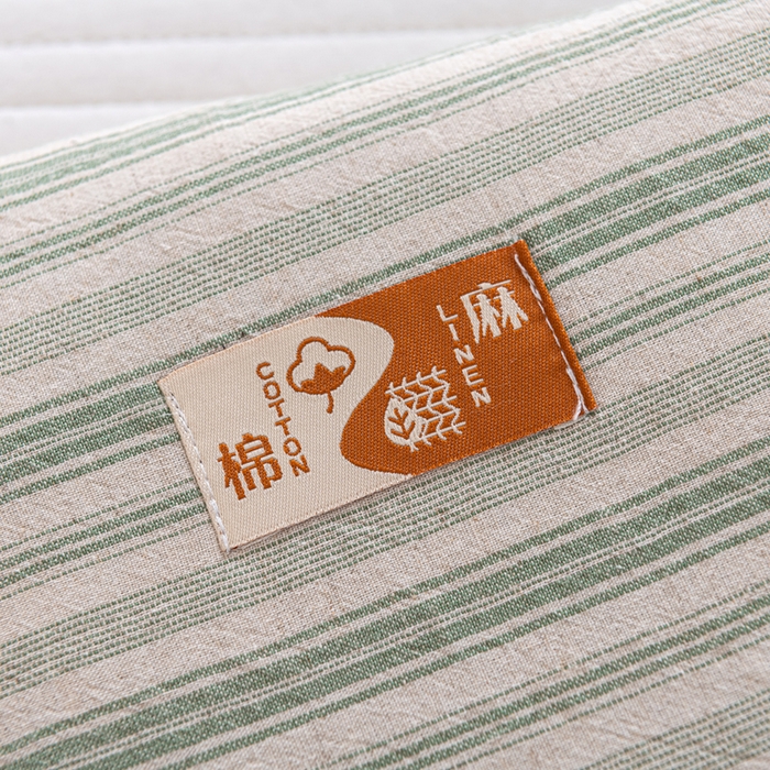 91家纺网 家纺一手货源 找家纺 织布人 2025新款荞麦枕棉麻韩式无印风元宝枕头全荞麦颈椎高枕硬枕芯 日式三角组合枕-绿条纹 组合枕-方枕：48x28cm/只 三角枕：48x16cm/只