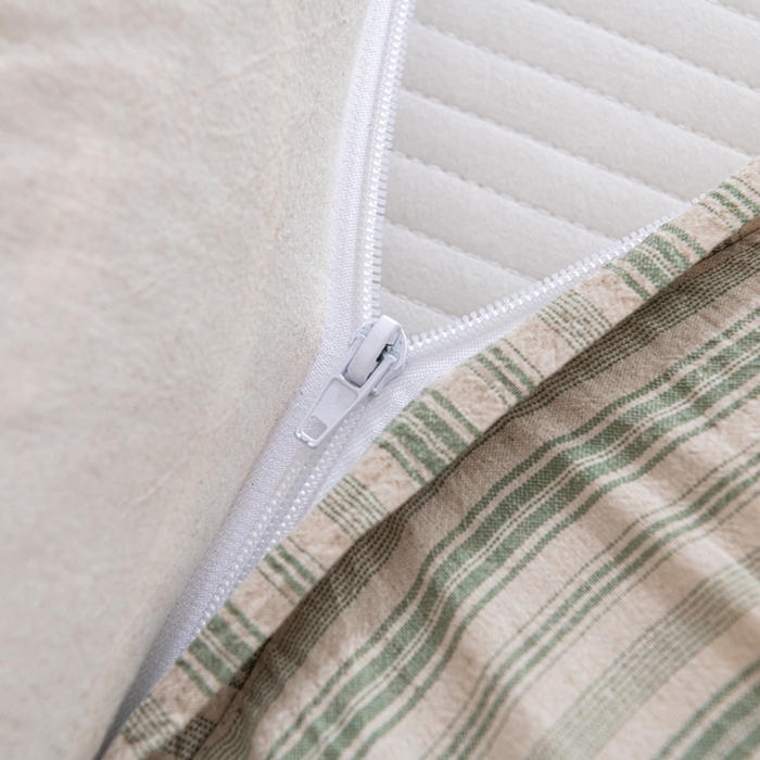 91家纺网 家纺一手货源 找家纺 织布人 2025新款荞麦枕棉麻韩式无印风元宝枕头全荞麦颈椎高枕硬枕芯 日式三角组合枕-绿条纹 组合枕-方枕：48x28cm/只 三角枕：48x16cm/只