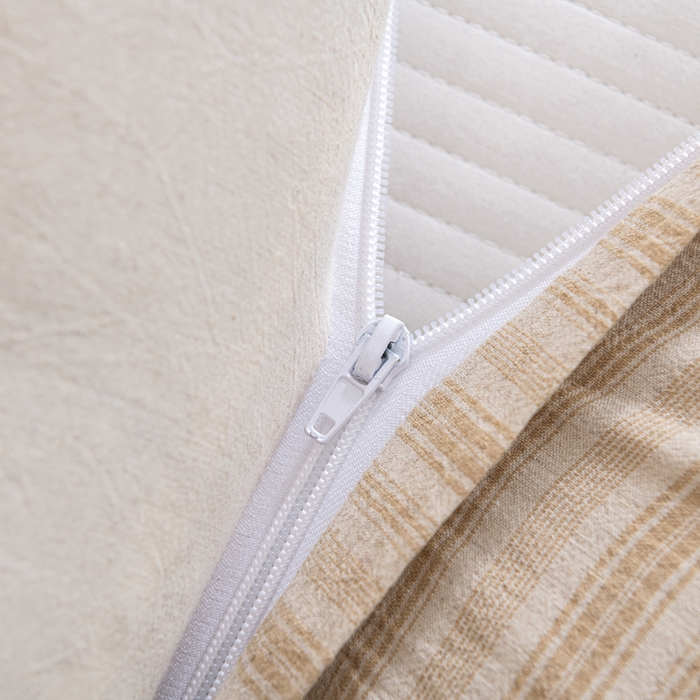 91家纺网 家纺一手货源 找家纺 织布人 2025新款荞麦枕棉麻韩式无印风元宝枕头全荞麦颈椎高枕硬枕芯 日式三角组合枕-细咖条纹 组合枕-方枕：48x28cm/只 三角枕：48x16cm/只