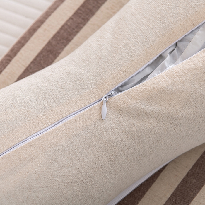 91家纺网 家纺一手货源 找家纺 织布人 2025新款荞麦枕棉麻韩式无印风元宝枕头全荞麦颈椎高枕硬枕芯 日式三角组合枕-咖白条纹 组合枕-方枕：48x28cm/只 三角枕：48x16cm/只