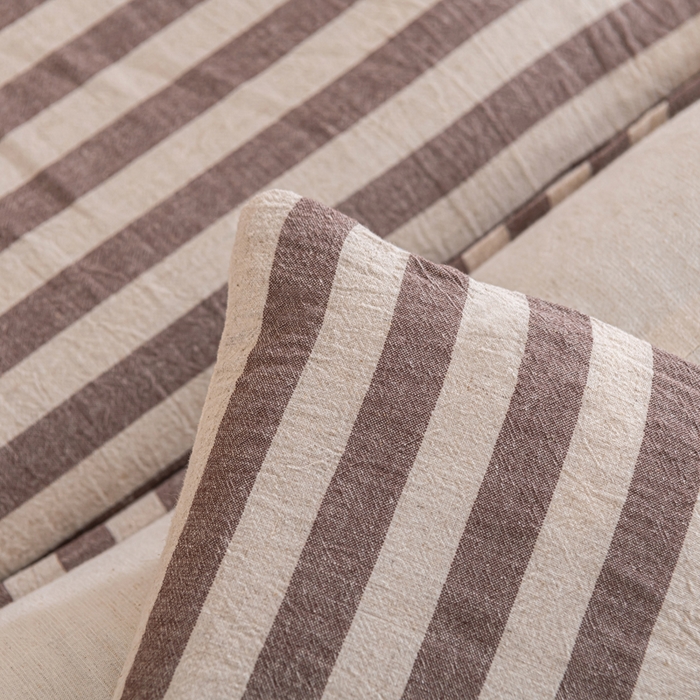 91家纺网 家纺一手货源 找家纺 织布人 2025新款荞麦枕棉麻韩式无印风元宝枕头全荞麦颈椎高枕硬枕芯 日式三角组合枕-咖白条纹 组合枕-方枕：48x28cm/只 三角枕：48x16cm/只