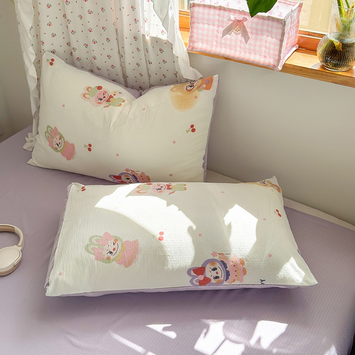 91家纺网 家纺一手货源 找家纺 罗亿家纺 2025新款云感双层纱印花四件套 童话-拉布大王