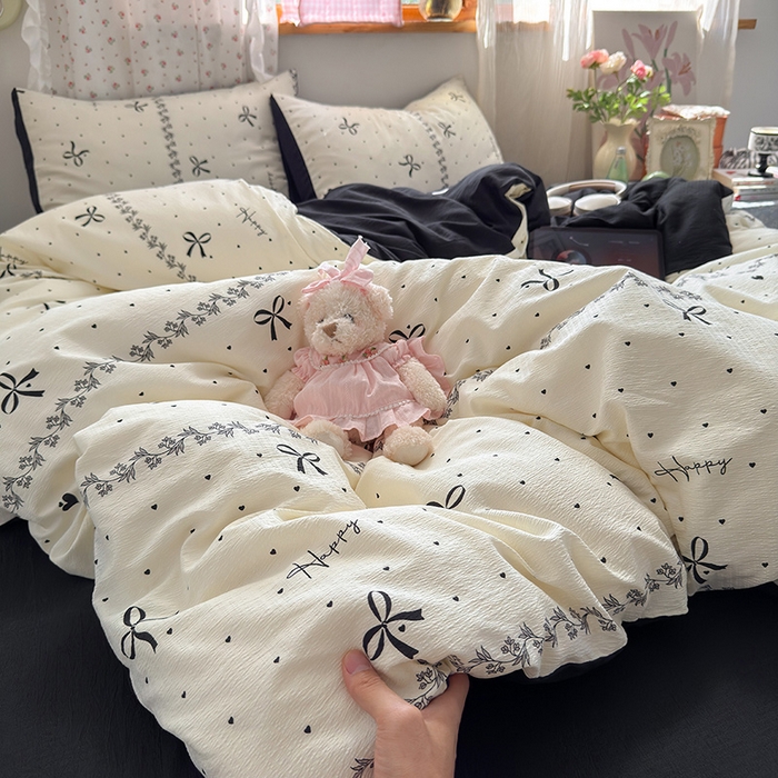 罗亿家纺 2025新款云感双层纱印花四件套 童话-美梦结