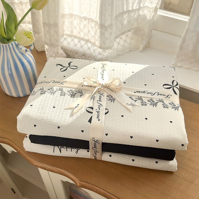 91家纺网 家纺一手货源 找家纺 罗亿家纺 2025新款云感双层纱印花四件套 童话-美梦结