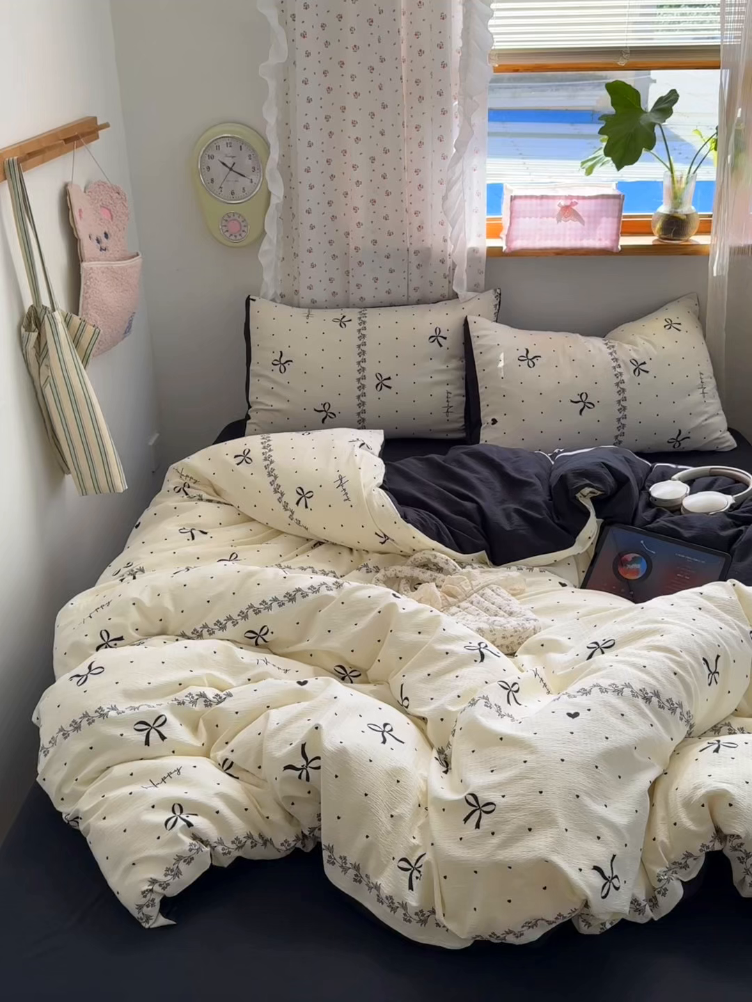 91家纺网 家纺一手货源 找家纺 罗亿家纺 2025新款云感双层纱印花四件套 童话-美梦结