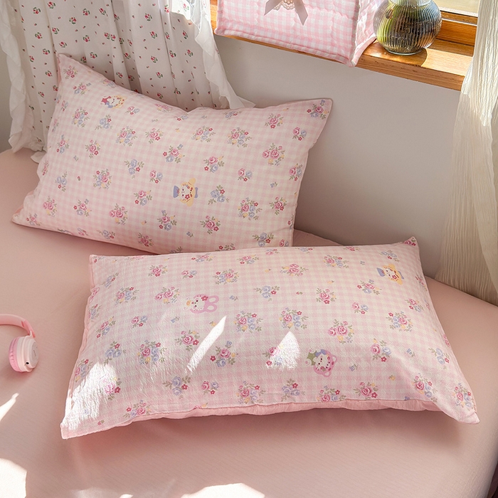 91家纺网 家纺一手货源 找家纺 罗亿家纺 2025新款云感双层纱印花四件套 童话-萌主后花园