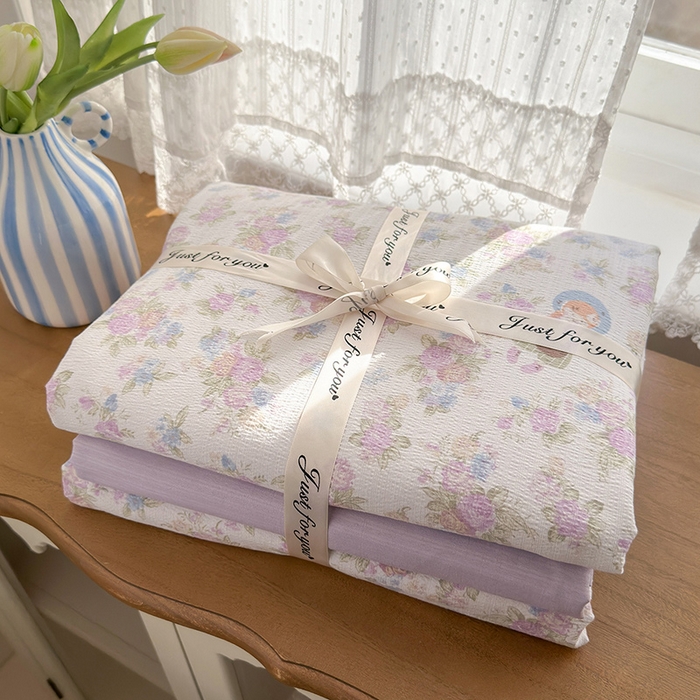 91家纺网 家纺一手货源 找家纺 罗亿家纺 2025新款云感双层纱印花四件套 童话-梦境之间