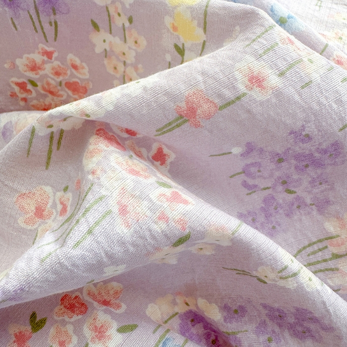 91家纺网 家纺一手货源 找家纺 罗亿家纺 2025新款云感双层纱印花四件套 童话-薰衣草