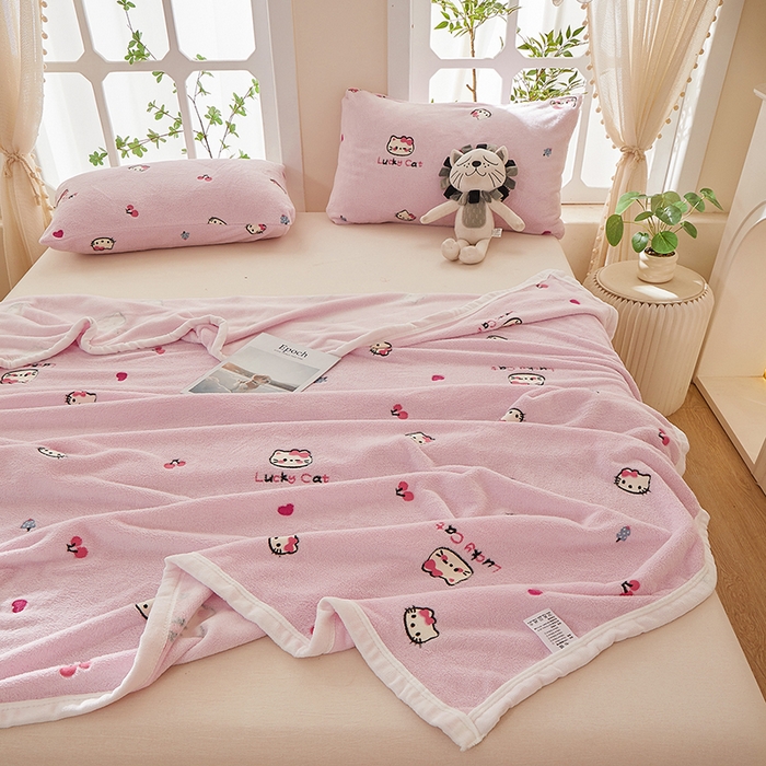 91家纺网 家纺一手货源 找家纺 （总）楼兰公主 2025新款云朵绒卡通刺绣毛毯盖毯毯子