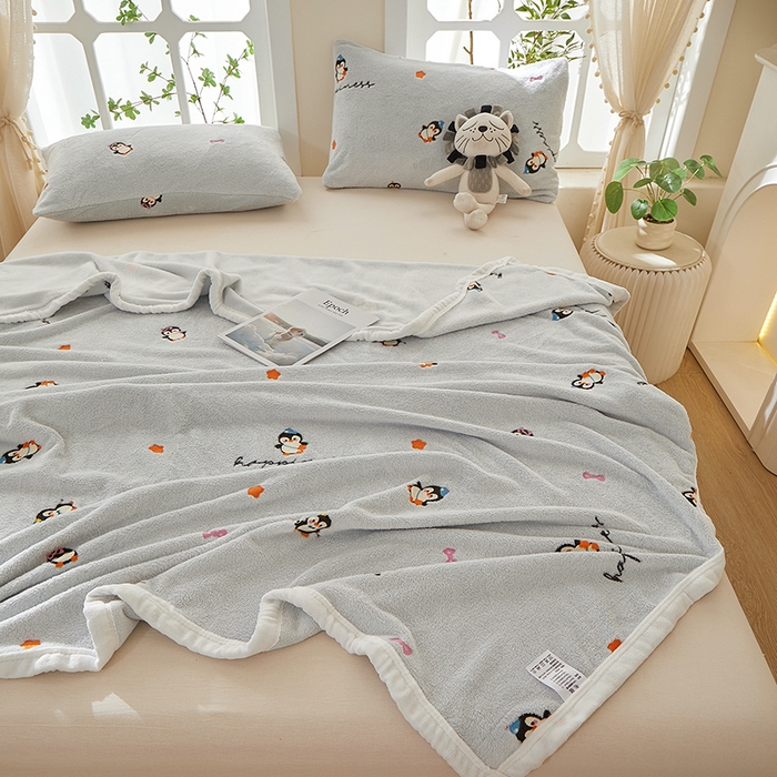 91家纺网 家纺一手货源 找家纺 （总）楼兰公主 2025新款云朵绒卡通刺绣毛毯盖毯毯子