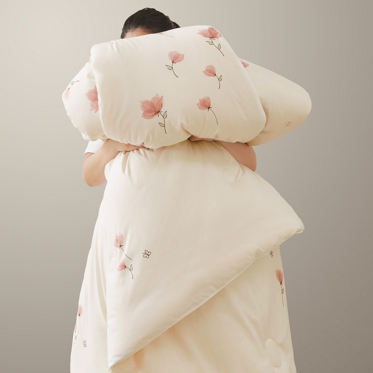 91家纺网 家纺一手货源 找家纺 尊妙被业 2025新款棉小柔大豆被被子被芯春秋被子母被直播批发夏被 虞美人-米色