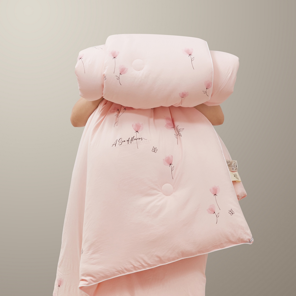 91家纺网 家纺一手货源 找家纺 尊妙被业 2025新款棉小柔大豆被被子被芯春秋被子母被直播批发夏被 虞美人-粉色