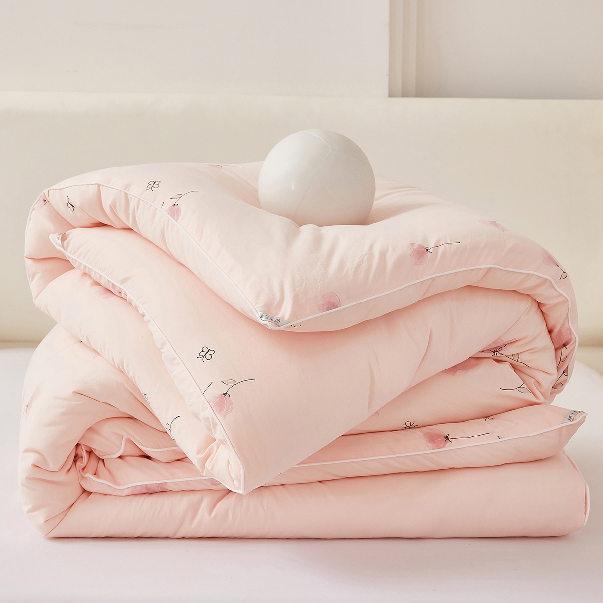 91家纺网 家纺一手货源 找家纺 尊妙被业 2025新款棉小柔大豆被被子被芯春秋被子母被直播批发夏被 虞美人-粉色
