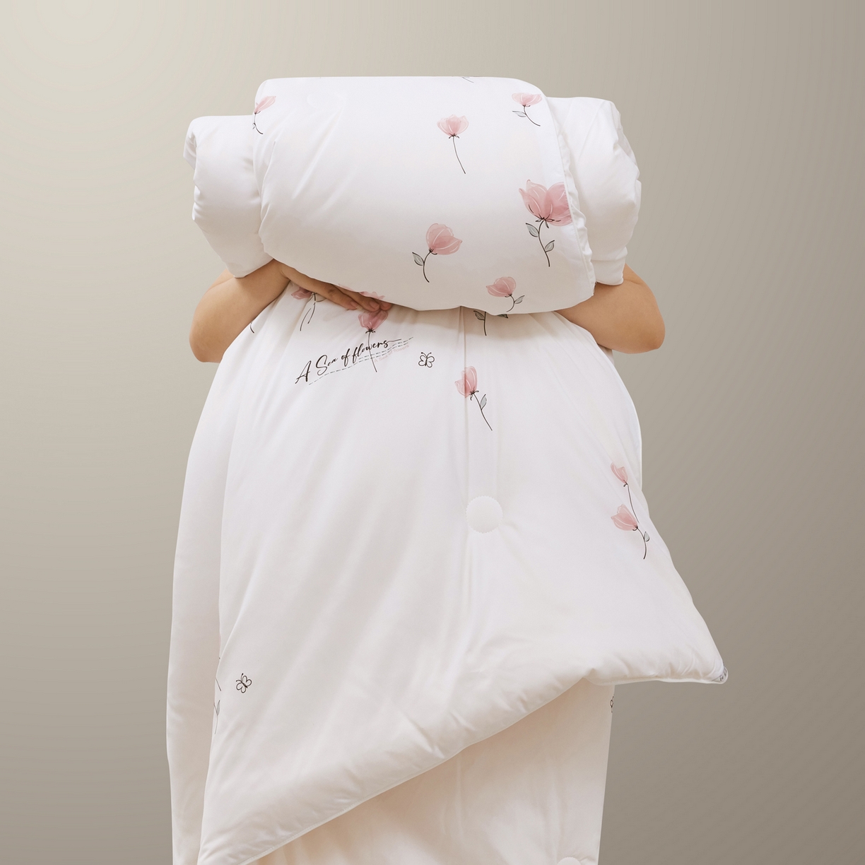 91家纺网 家纺一手货源 找家纺 尊妙被业 2025新款棉小柔大豆被被子被芯春秋被子母被直播批发夏被 虞美人-白色