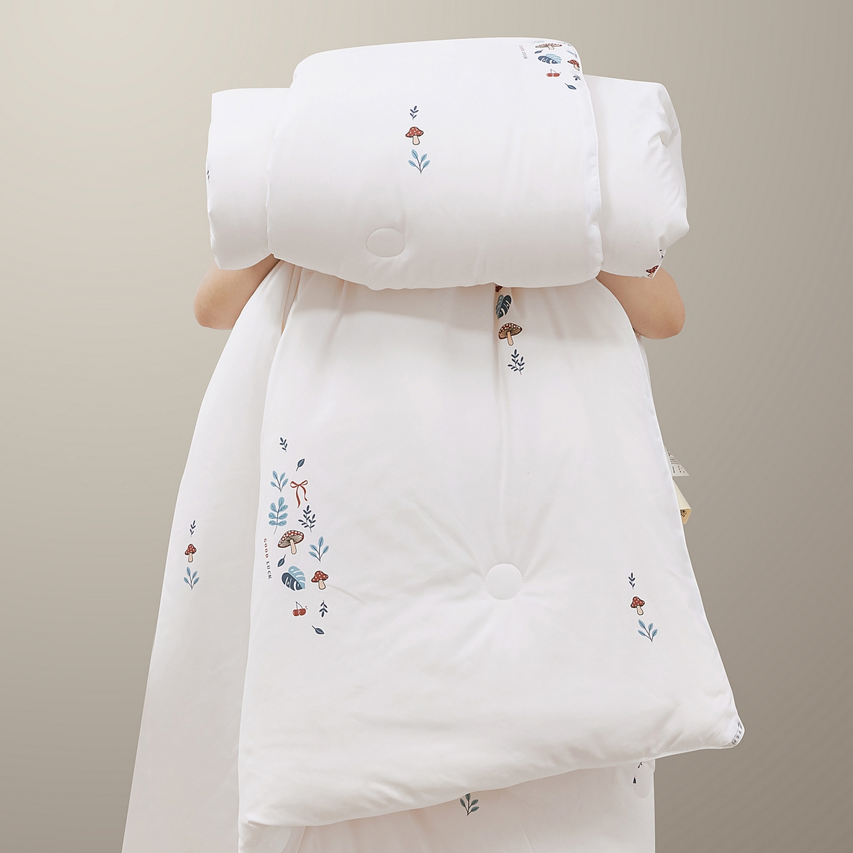 91家纺网 家纺一手货源 找家纺 尊妙被业 2025新款棉小柔大豆被被子被芯春秋被子母被直播批发夏被 春之笙-白色