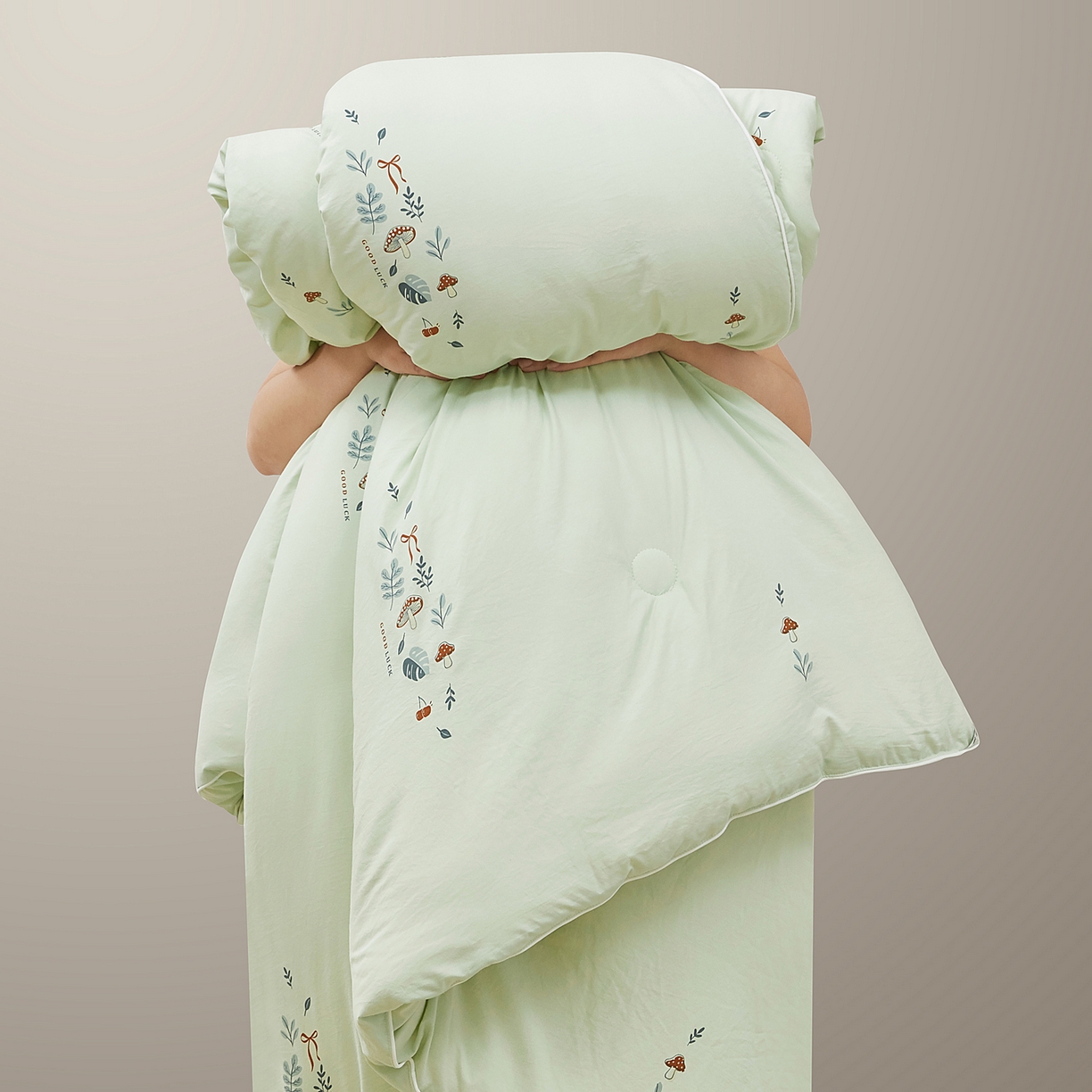 91家纺网 家纺一手货源 找家纺 尊妙被业 2025新款棉小柔大豆被被子被芯春秋被子母被直播批发夏被 春之笙-浅绿