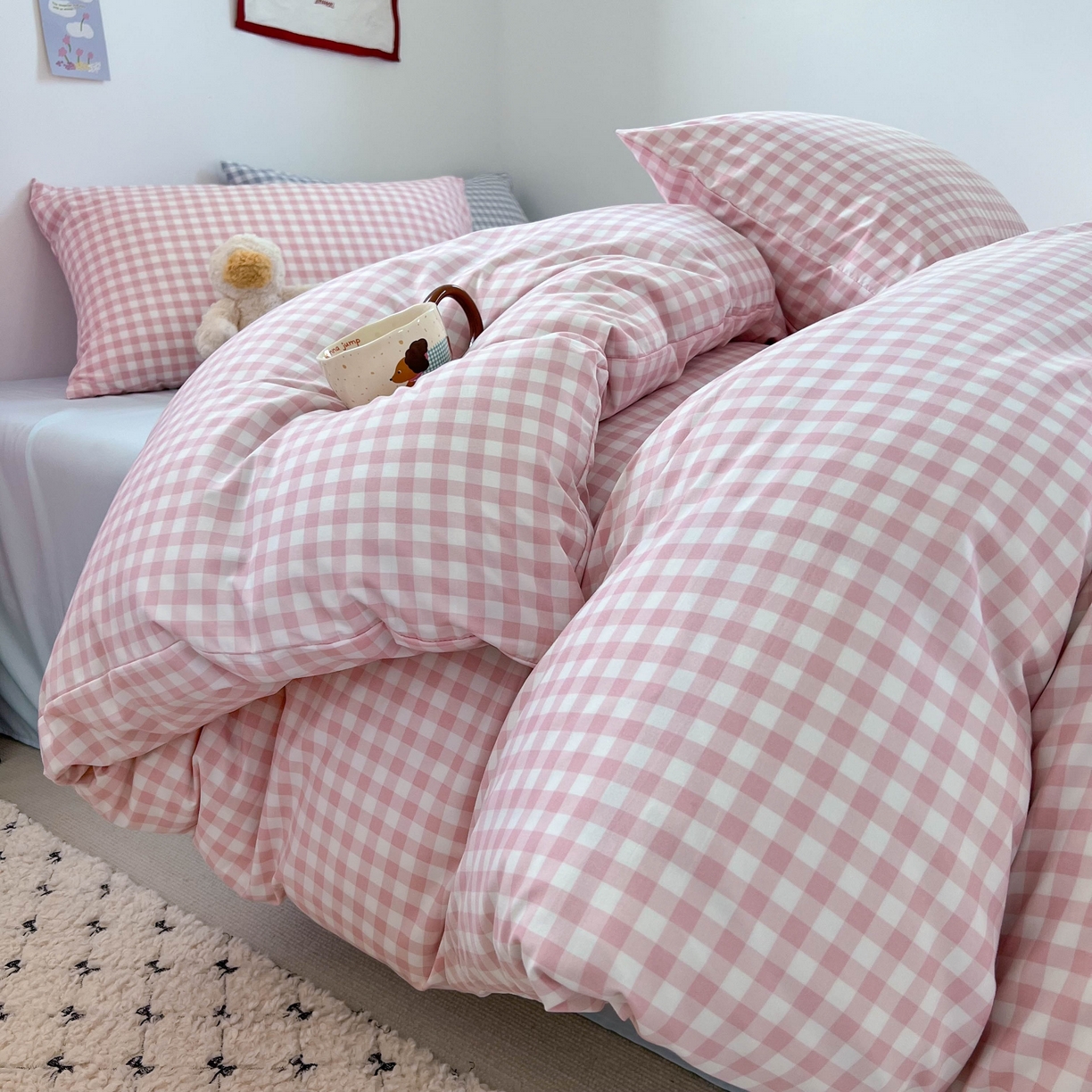 91家纺网 家纺一手货源 找家纺 （总）红嘴企鹅 2025新款云感提花双层纱印花系列四件套