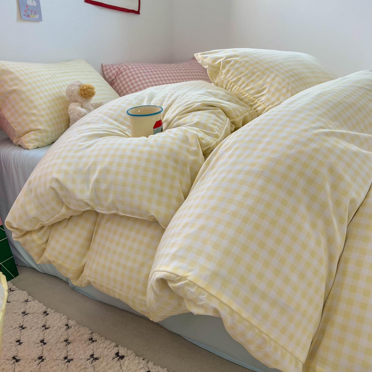 91家纺网 家纺一手货源 找家纺 （总）红嘴企鹅 2025新款云感提花双层纱印花系列四件套