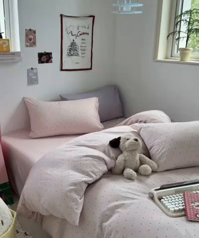 91家纺网 家纺一手货源 找家纺 （总）红嘴企鹅 2025新款云感提花双层纱印花系列四件套