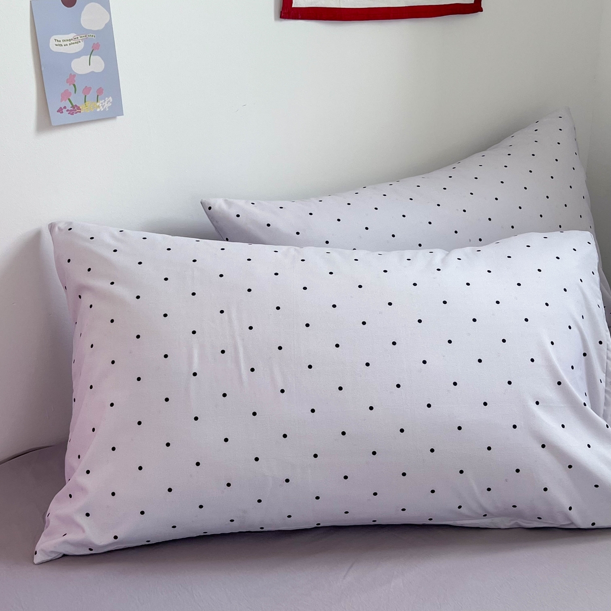 91家纺网 家纺一手货源 找家纺 红嘴企鹅 2025新款云感提花双层纱印花系列四件套 波点灰