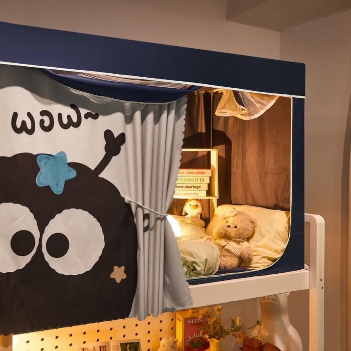 91家纺网 家纺一手货源 找家纺 雪姿家纺 2025新款A类大版印花款物理强遮光纳米技术环保透气超强遮光防蚊学生坐床蚊帐 煤烦恼