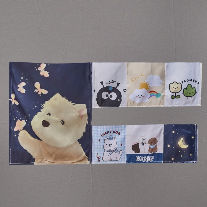 91家纺网 家纺一手货源 找家纺 雪姿家纺 2025新款A类大版印花款物理强遮光纳米技术环保透气超强遮光防蚊学生坐床蚊帐 俏皮小黑