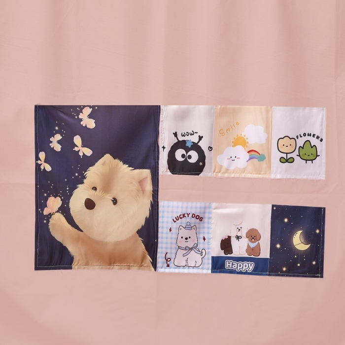 91家纺网 家纺一手货源 找家纺 雪姿家纺 2025新款A类大版印花款物理强遮光纳米技术环保透气超强遮光防蚊学生坐床蚊帐 甜心兔