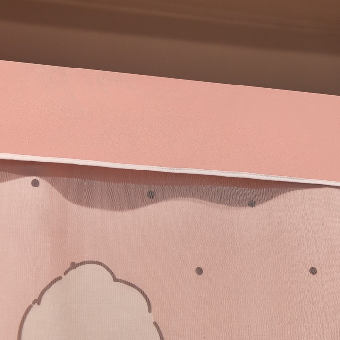 91家纺网 家纺一手货源 找家纺 雪姿家纺 2025新款A类大版印花款物理强遮光纳米技术环保透气超强遮光防蚊学生坐床蚊帐 甜心兔