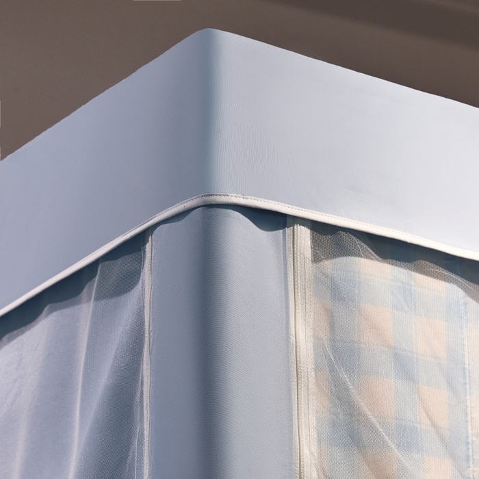 91家纺网 家纺一手货源 找家纺 雪姿家纺 2025新款A类大版印花款物理强遮光纳米技术环保透气超强遮光防蚊学生坐床蚊帐 幸运狗