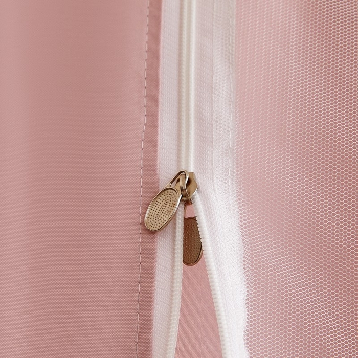 91家纺网 家纺一手货源 找家纺 雪姿家纺 2025新款A类纯色花边款物理强遮光纳米技术环保透气超强遮光防蚊学生坐床蚊帐 纯色花边款-粉玉色