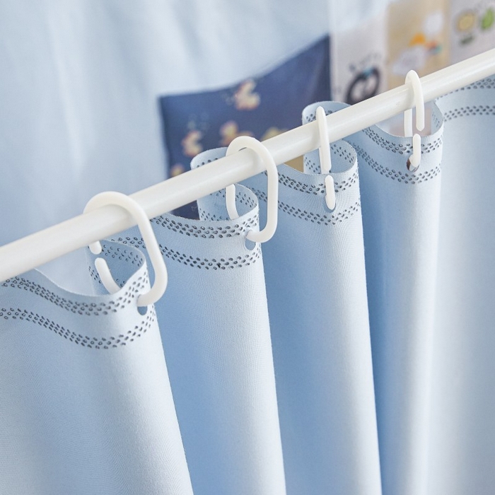 91家纺网 家纺一手货源 找家纺 雪姿家纺 2025新款A类纯色花边款物理强遮光纳米技术环保透气超强遮光防蚊学生坐床蚊帐 纯色花边款-淡兰色