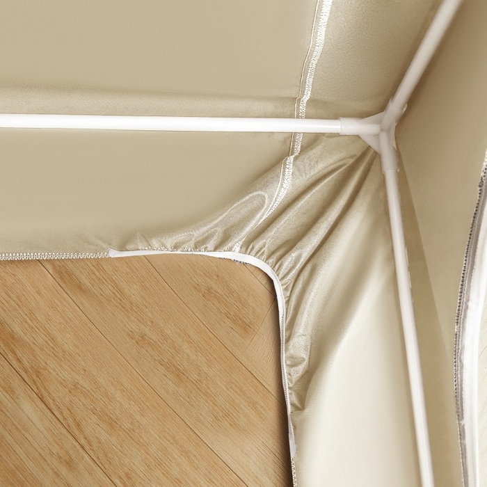 91家纺网 家纺一手货源 找家纺 雪姿家纺 2025新款A类纯色花边款物理强遮光纳米技术环保透气超强遮光防蚊学生坐床蚊帐 纯色花边款-卡其色