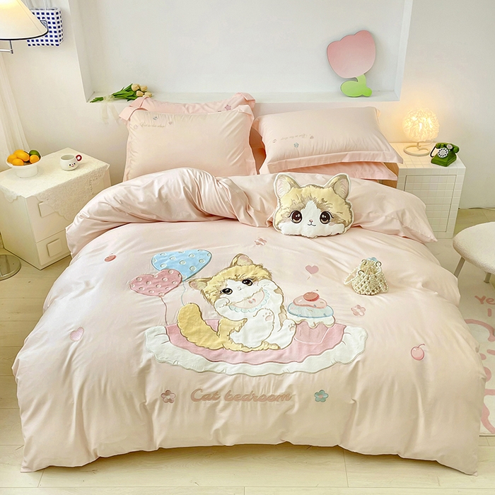 91家纺网 家纺一手货源 找家纺 （总）金绣美居 2025新款大版卡通贴布绣春夏新款全棉四件套汇总