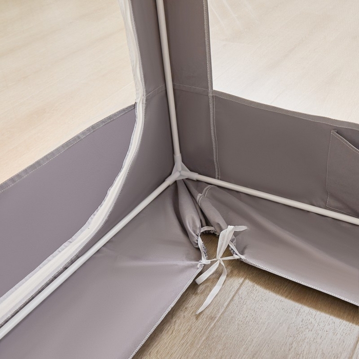 91家纺网 家纺一手货源 找家纺 雪姿家纺 2025新款A类纯色花边款物理强遮光纳米技术环保透气超强遮光防蚊学生坐床蚊帐 纯色花边款-时尚灰