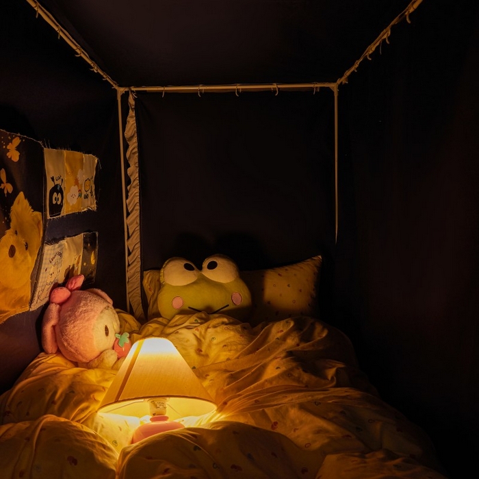 91家纺网 家纺一手货源 找家纺 雪姿家纺 2025新款A类纯色花边款物理强遮光纳米技术环保透气超强遮光防蚊学生坐床蚊帐 纯色花边款-宝石蓝