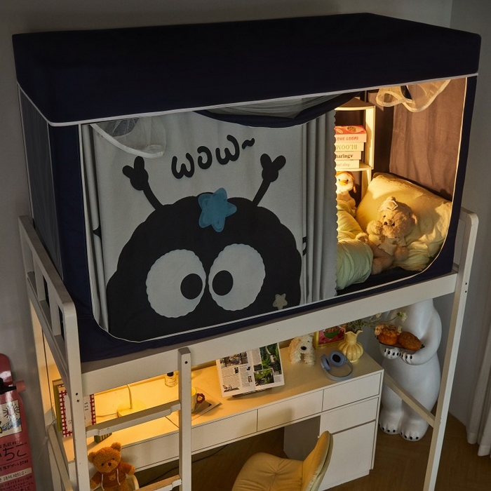 91家纺网 家纺一手货源 找家纺 （总）雪姿家纺 2025新款A类大版印花款物理强遮光纳米技术环保透气超强遮光防蚊学生坐床蚊帐