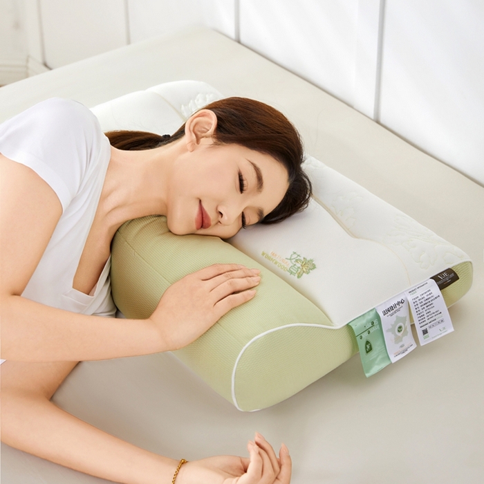 91家纺网 家纺一手货源 找家纺 大熊枕芯 2025新款亲肤舒适艾草牵引枕枕头枕芯 艾草牵引枕 45x70cm/只