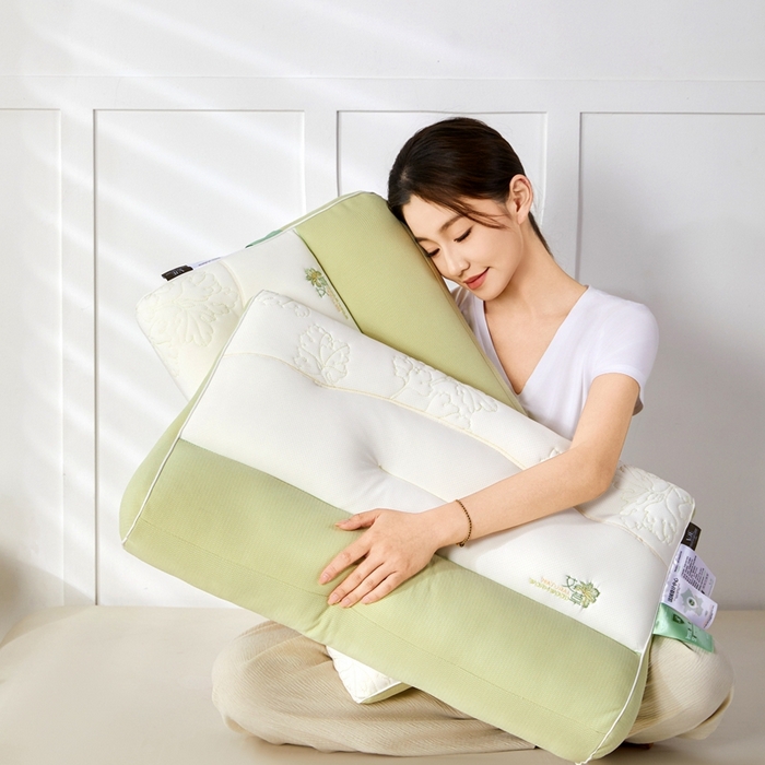 91家纺网 家纺一手货源 找家纺 大熊枕芯 2025新款亲肤舒适艾草牵引枕枕头枕芯 艾草牵引枕 45x70cm/对