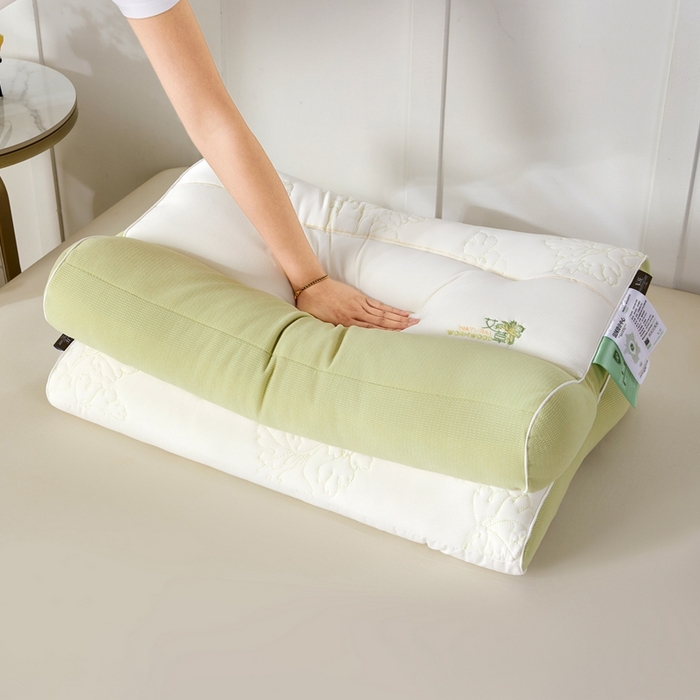 91家纺网 家纺一手货源 找家纺 大熊枕芯 2025新款亲肤舒适艾草牵引枕枕头枕芯 艾草牵引枕 45x70cm/对