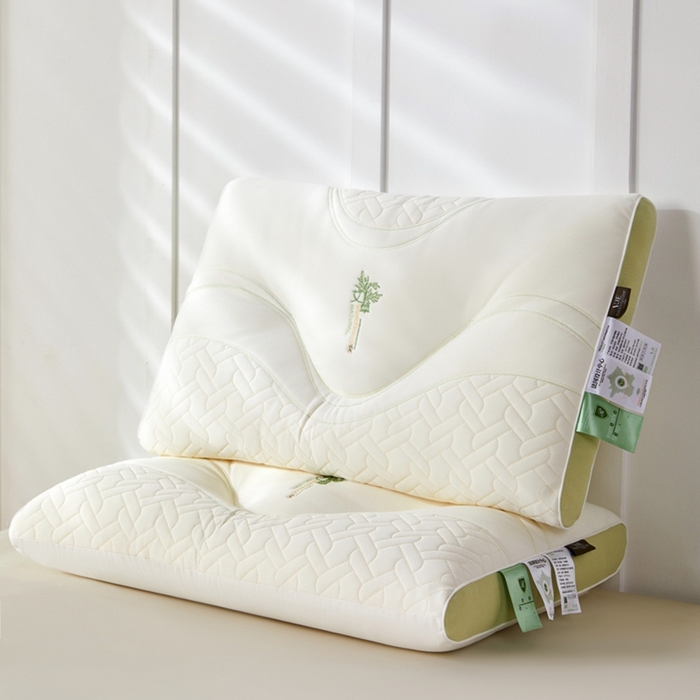 91家纺网 家纺一手货源 找家纺 大熊枕芯 2025新款亲肤舒适艾草护颈枕枕头枕芯 艾草护颈枕 45x70cm/对