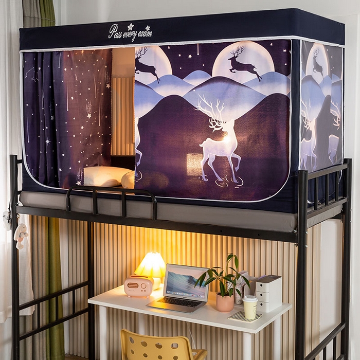 兆星家纺 2025新款普通上下铺蚊帐 精灵鹿