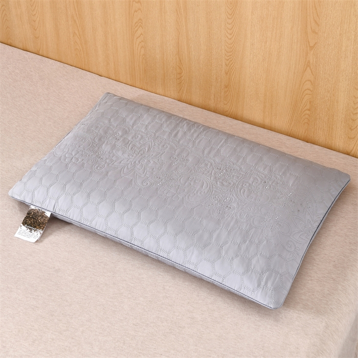 91家纺网 家纺一手货源 找家纺 大熊枕芯 2025新款简约绗绣全荞麦壳枕芯枕头荞麦枕枕头枕芯 简约绗绣荞麦枕-灰色 48x74cm/只