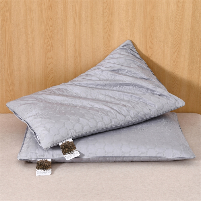 91家纺网 家纺一手货源 找家纺 大熊枕芯 2025新款简约绗绣全荞麦壳枕芯枕头荞麦枕枕头枕芯 简约绗绣荞麦枕-灰色 48x74cm/只