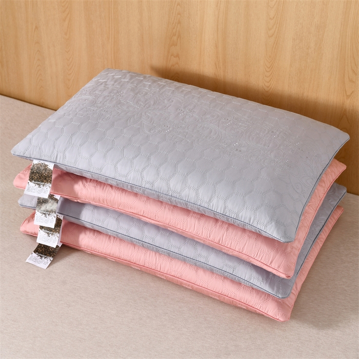 91家纺网 家纺一手货源 找家纺 大熊枕芯 2025新款简约绗绣全荞麦壳枕芯枕头荞麦枕枕头枕芯 组合图仅供参考 48x74cm/对