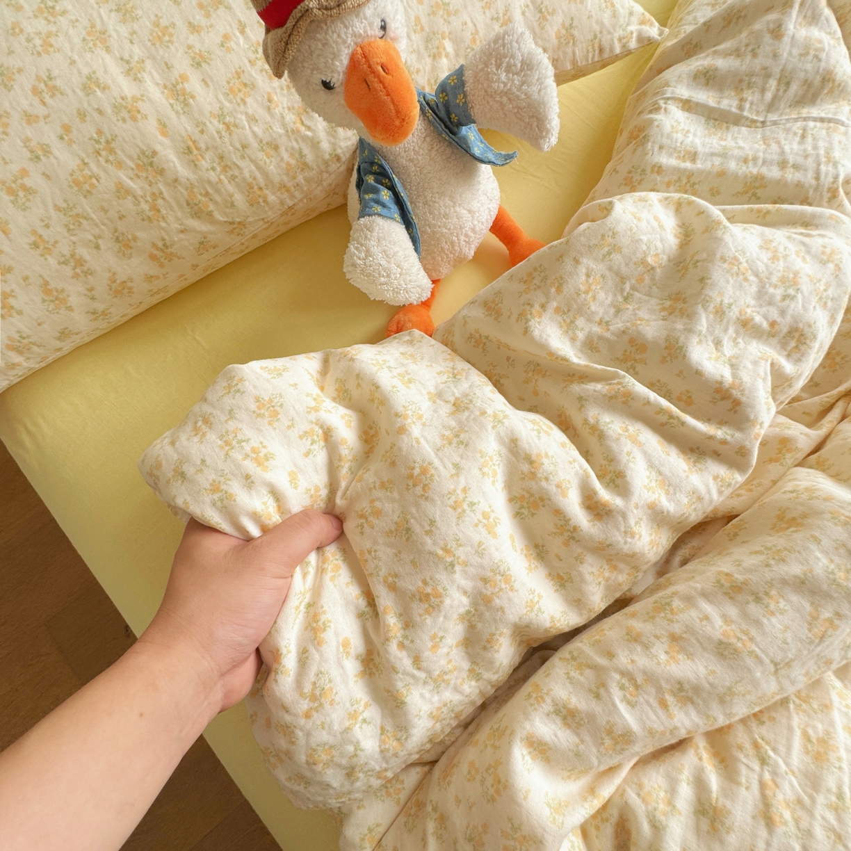 91家纺网 家纺一手货源 找家纺 （总）8+8 2025新款全棉A类母婴级抗菌有氧全棉双层纱亲肤全棉小清新印花三件套四件套