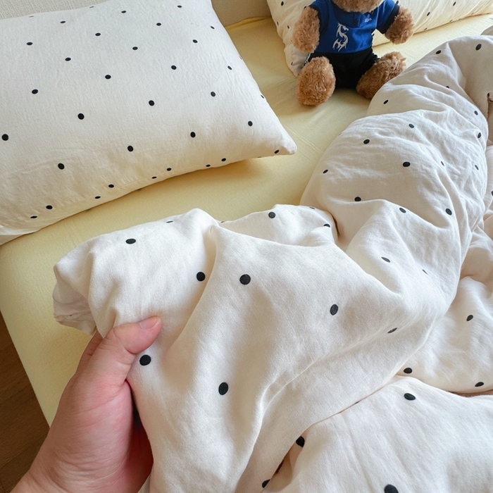 91家纺网 家纺一手货源 找家纺 8+8 2025新款全棉A类母婴级抗菌有氧全棉双层纱亲肤全棉小清新印花三件套四件套 简约款-冰激凌