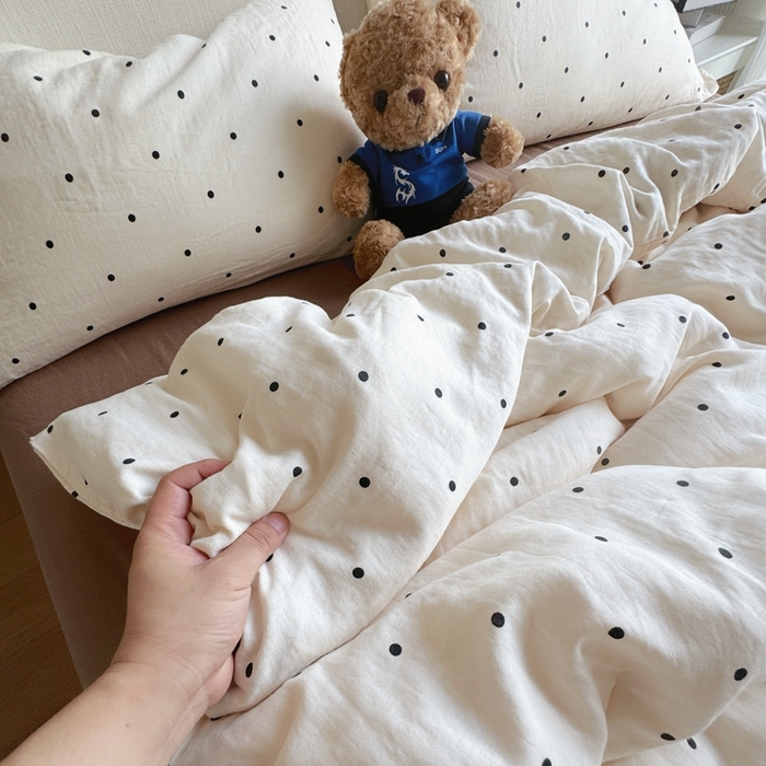 91家纺网 家纺一手货源 找家纺 8+8 2025新款全棉A类母婴级抗菌有氧全棉双层纱亲肤全棉小清新印花三件套四件套 简约款-赫本