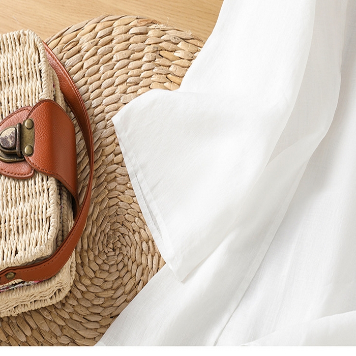 91家纺网 家纺一手货源 找家纺 （总）洛兰沙家居馆【只代发】【只代发】 2025春夏新款刺绣苎麻显瘦立领斜襟盘扣七分袖T恤上衣女